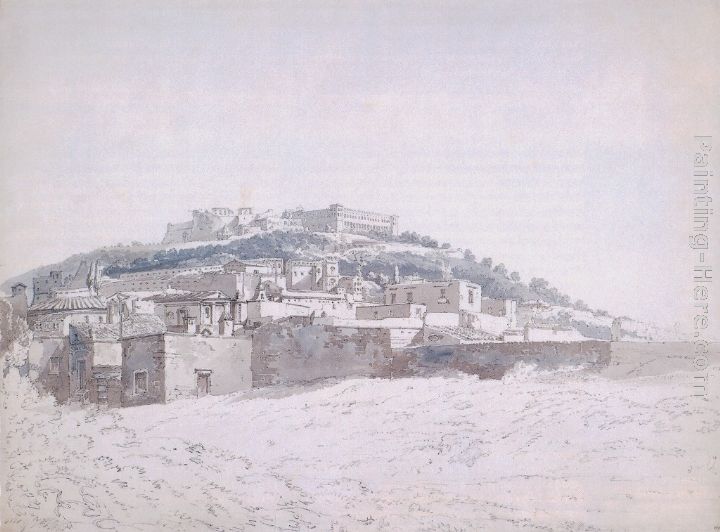 View of Monte Casino (after J.R.Cozens) painting - Thomas Girtin View of Monte Casino (after J.R.Cozens) art painting